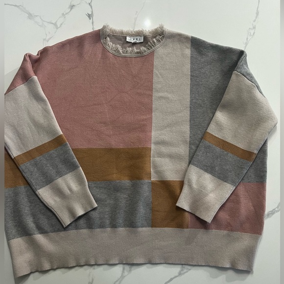 THML colorblock sweater with fringe size L great condition - Picture 2 of 8